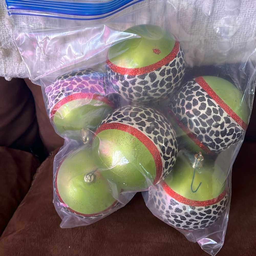 Christmas ornaments animal print